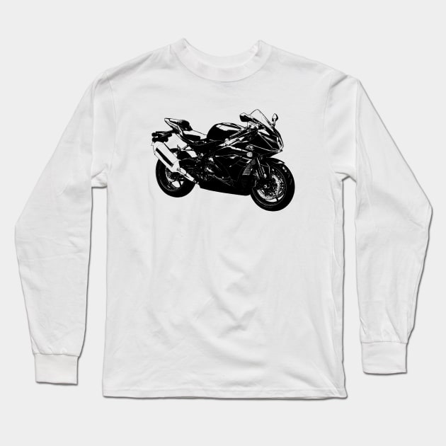 GSX R1000 Bike Sketch Art Long Sleeve T-Shirt by KAM Std